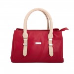 Beau Design Stylish  Red Color Imported PU Leather  Handbag With Double Handle For Women's/Ladies/Girls